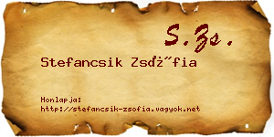 Stefancsik Zsófia névjegykártya